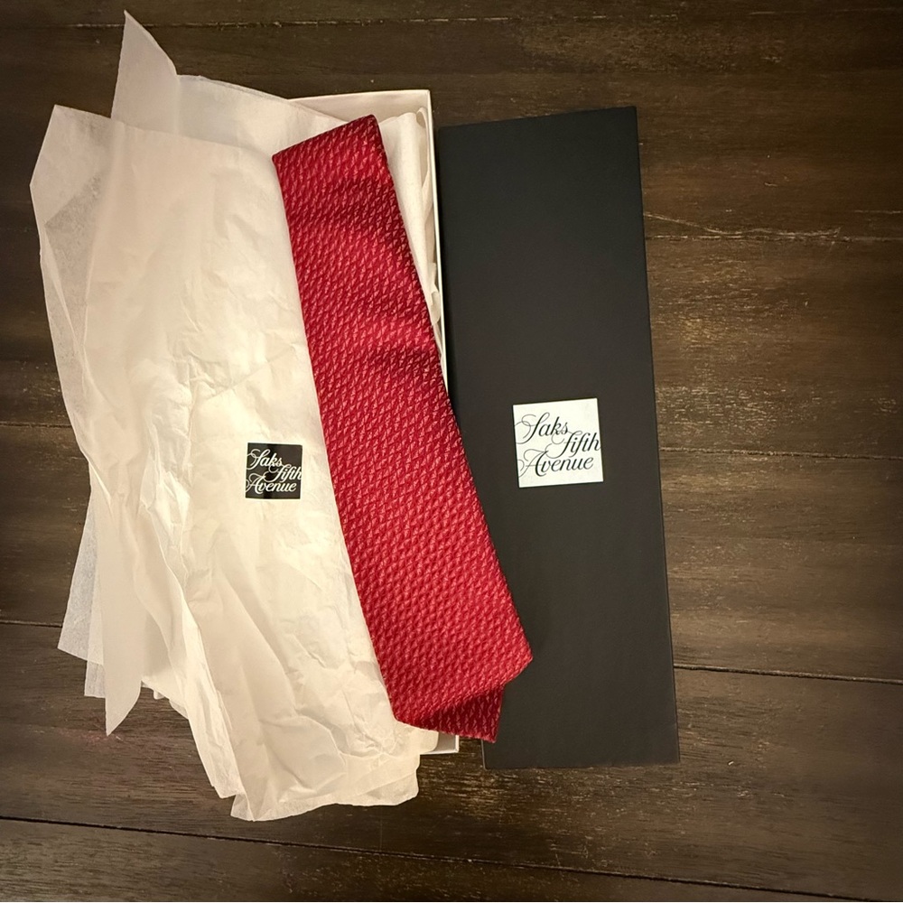 Charvet Red Silk Tie Classic Accessory